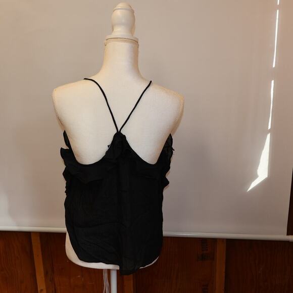 NWT J. Crew Drapey Ruffle Tank Top Cascading Ruffles Black Med Womens Trending - Picture 13 of 16